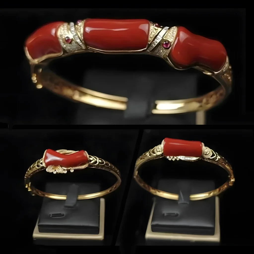 different red coral rings